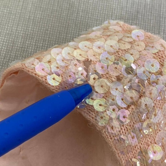 Vintage pink beaded wool top‎ Pink size M - Picture 5 of 11